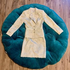 Jackie Jon Pearl Brocade Skirt Jacket Sz 4 Formal